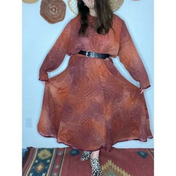 Maggie Shepherd Australia Skirt Blouse Watercolor Art Wear 80's Lagenlook  XL - Picture 1 of 11